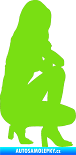 Samolepka Erotická žena 044 pravá zelená kawasaki