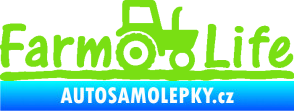Samolepka Farm life nápis s traktorem zelená kawasaki