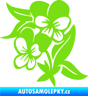 Samolepka Fialka 001 levá květina zelená kawasaki