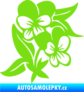 Samolepka Fialka 001 pravá květina zelená kawasaki