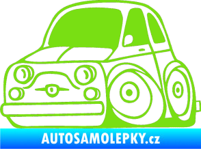 Samolepka Fiat 500 karikatura levá zelená kawasaki