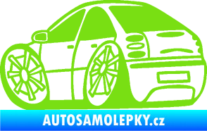 Samolepka Fiat Bravo karikatura levá zelená kawasaki