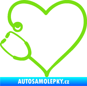 Samolepka Fonendoskop 002 levá  zdravotní sestřička zelená kawasaki