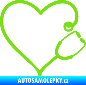 Samolepka Fonendoskop 002 pravá  zdravotní sestřička zelená kawasaki