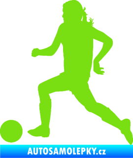 Samolepka Fotbalistka 001 levá zelená kawasaki
