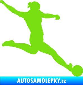 Samolepka Fotbalistka 002 pravá zelená kawasaki
