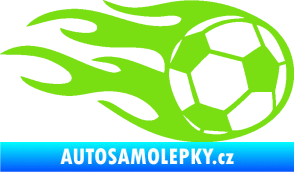 Samolepka Fotbalový míč 004 pravá v plamenech zelená kawasaki