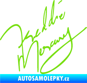 Samolepka Fredie Mercury podpis zelená kawasaki