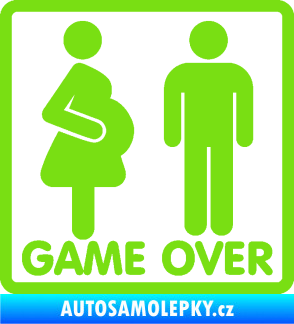 Samolepka Game over varianta jsem v tom zelená kawasaki