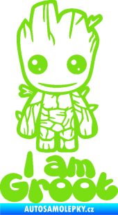 Samolepka Groot 001 levá s nápisem zelená kawasaki