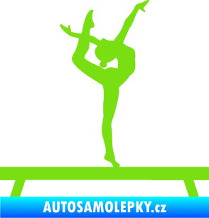 Samolepka Gymnastka 003 pravá kladina zelená kawasaki