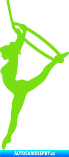 Samolepka Gymnastka 004 levá cvičení s kruhem zelená kawasaki