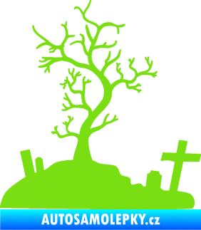 Samolepka Halloween 019 levá hřbitov zelená kawasaki