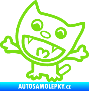 Samolepka Happy cat 001 levá zelená kawasaki