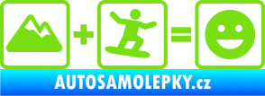 Samolepka Hory + snowboard = veselý smajlík zelená kawasaki