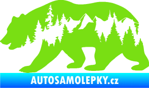 Samolepka Hory s medvědem levá zelená kawasaki