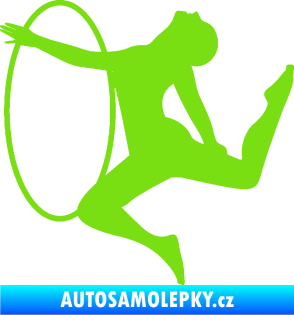 Samolepka Hula Hop 002 levá gymnastka s obručí zelená kawasaki