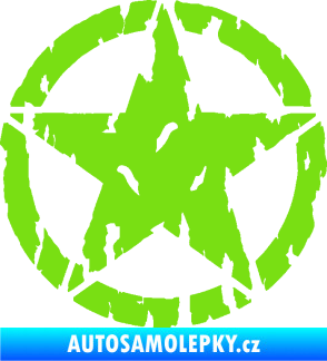 Samolepka Hvězda Army 010 potrhaná zelená kawasaki
