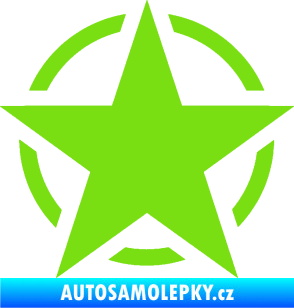 Samolepka Hvězda US Army 001 zelená kawasaki