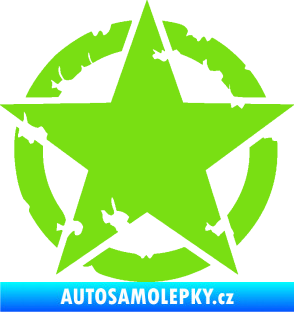 Samolepka Hvězda US Army 003 narušená zelená kawasaki