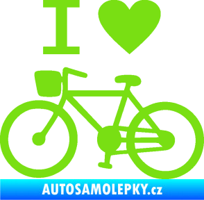 Samolepka I love cycling levá zelená kawasaki