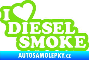 Samolepka I love diesel smoke nápis zelená kawasaki