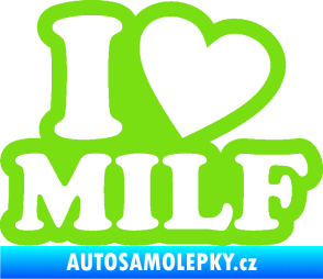 Samolepka I love milf 002 nápis zelená kawasaki