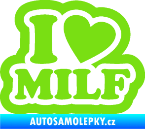 Samolepka I love milf 003 nápis zelená kawasaki