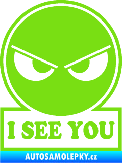 Samolepka I see you smajlík zelená kawasaki