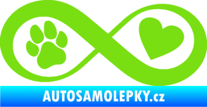 Samolepka Infinity 002 srdce a tlapka pravá zelená kawasaki