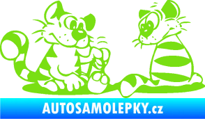 Samolepka Interiér 010 levá kočičky zelená kawasaki