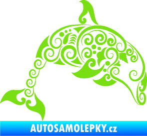 Samolepka Interiér 015 pravá delfín  zelená kawasaki
