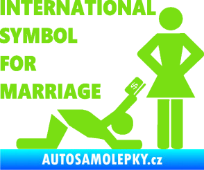 Samolepka International symbol for marriage zelená kawasaki