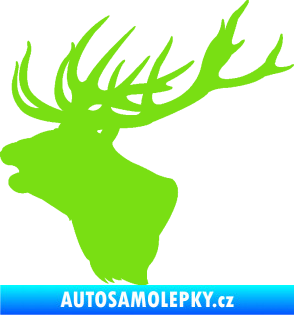 Samolepka Jelen 001 levá silueta hlavy zelená kawasaki