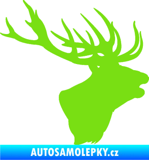 Samolepka Jelen 001 pravá silueta hlavy zelená kawasaki