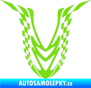 Samolepka Kapota 006 šachovnice zelená kawasaki