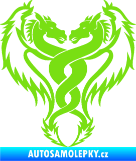 Samolepka Kapota 039 dvojitý drak zelená kawasaki