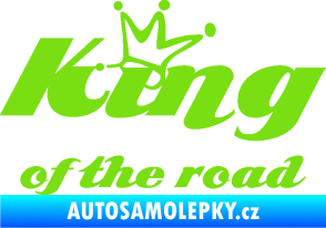 Samolepka King of the road nápis zelená kawasaki
