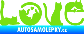 Samolepka Kočky love zelená kawasaki