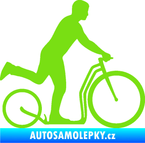 Samolepka Koloběžka 001 pravá jízda  zelená kawasaki