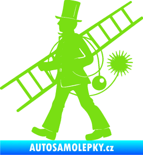 Samolepka Kominík 001 levá zelená kawasaki