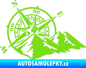 Samolepka Kompas 003 levá hory zelená kawasaki