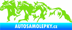 Samolepka Koníci 004 levá stádo zelená kawasaki