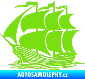 Samolepka Koráb 002 levá zelená kawasaki