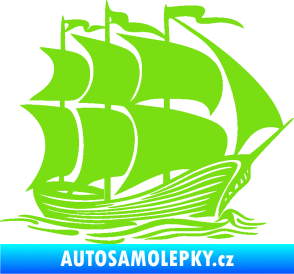 Samolepka Koráb 002 pravá zelená kawasaki