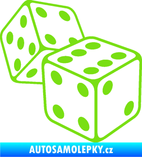Samolepka Kostky 003 pravá hrací kostky zelená kawasaki