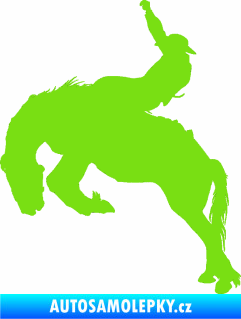 Samolepka Kovboj 001 levá rodeo na koni zelená kawasaki