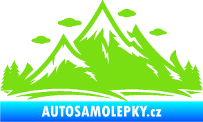 Samolepka Krajina hory 002 pravá zelená kawasaki