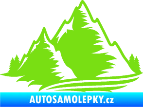 Samolepka Krajina hory 003 levá zelená kawasaki
