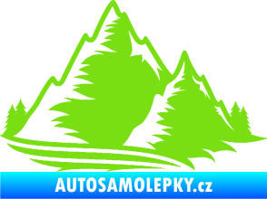 Samolepka Krajina hory 003 pravá zelená kawasaki